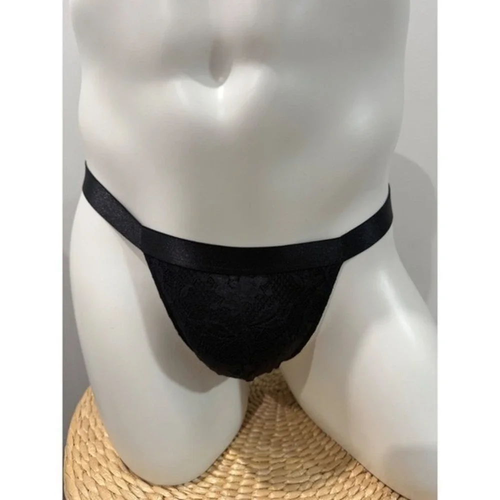 Cosabella Never Say Never Italian Thong Black Lace Men's Size XL NWT